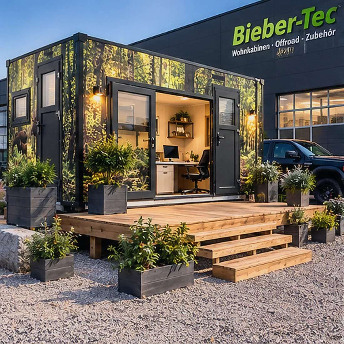 Beaver Cube – Als Büro (KI-Visualisierung)