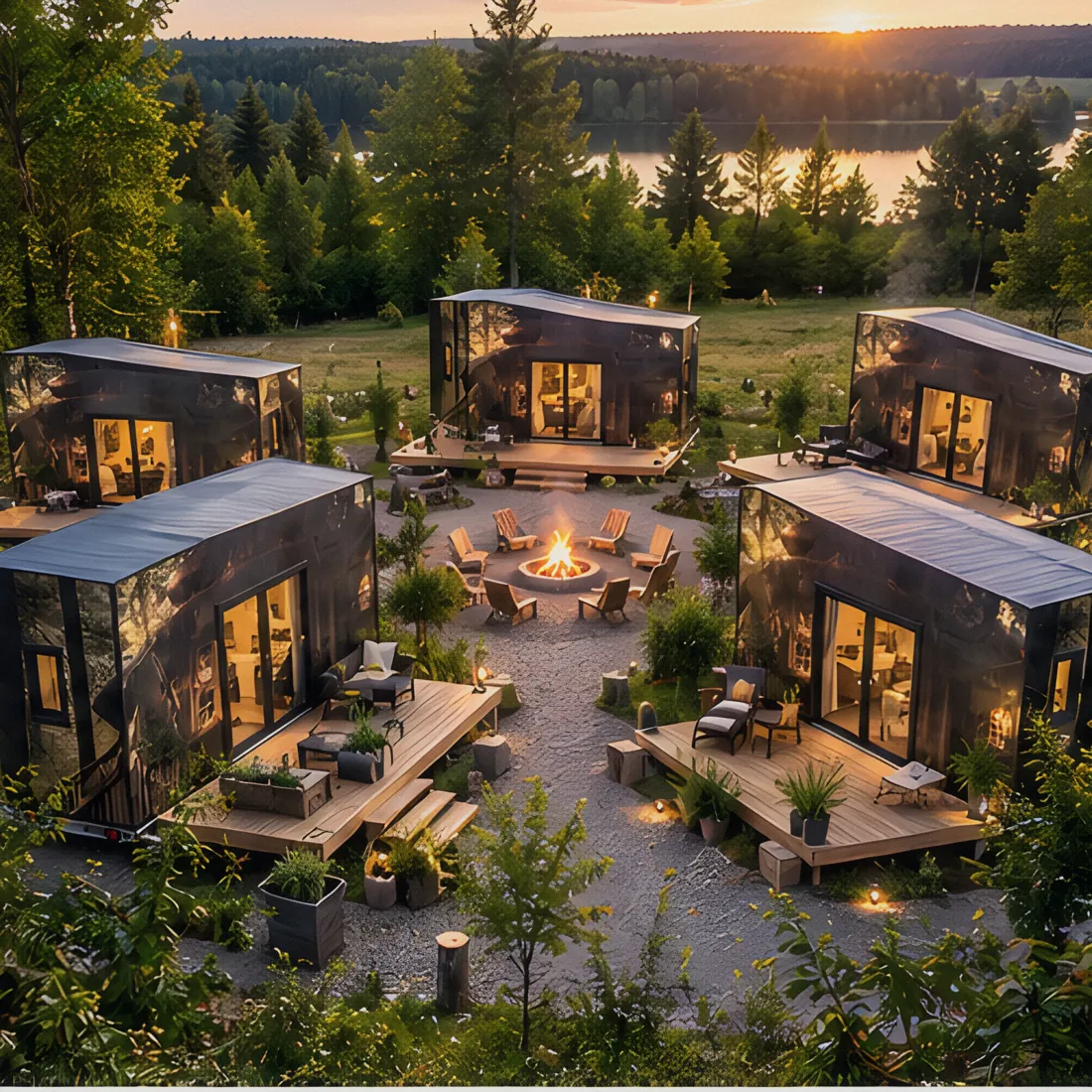 Beaver Cube – Camping-Siedlung (KI-Visualisierung)